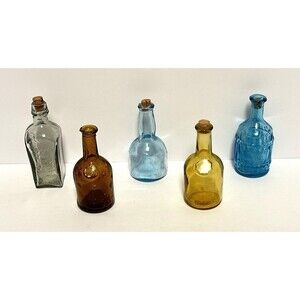Lot 5 Vintage Wheaton Bitters Bottle Made in Taiwan Colored Bottles Wheaton (UV)